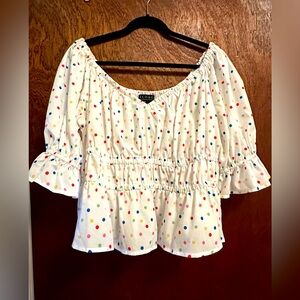 Beautiful polkadot Eloquii top! New without tags!